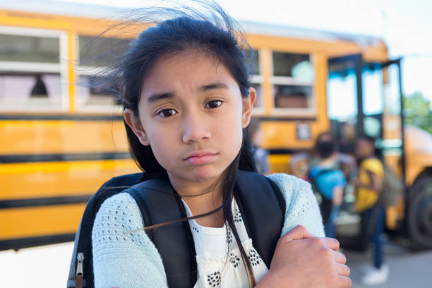 Girl Uncomfortable Going to School Bus